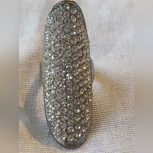 Rhinestone Silver Statement Ring